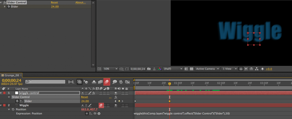 Wiggle controlled by Null with slider