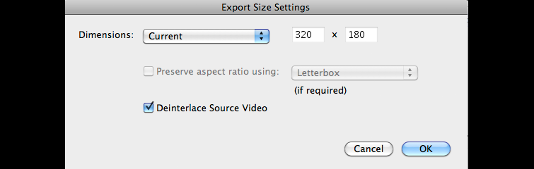 Export Size Settings