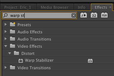 Warp Stabilizer Rolling Shutter Premiere