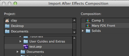 Import After Effects Composition