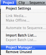 Project > Project Manager