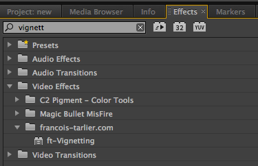 apply vignette effect