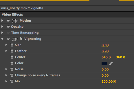 adjust Effect parameters