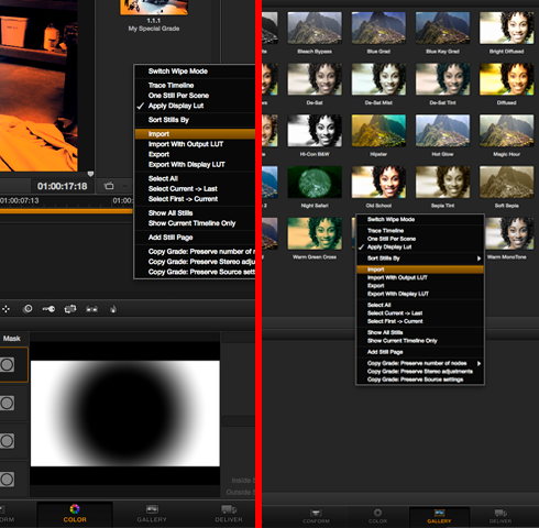How to import a powergrade in DaVinci Resolve 9