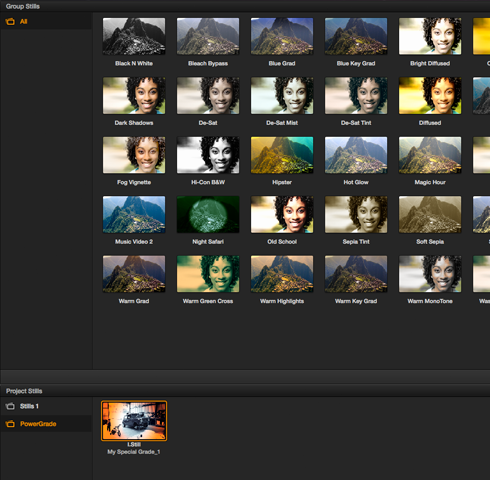 The Preset looks in DaVinci Resolve 9
