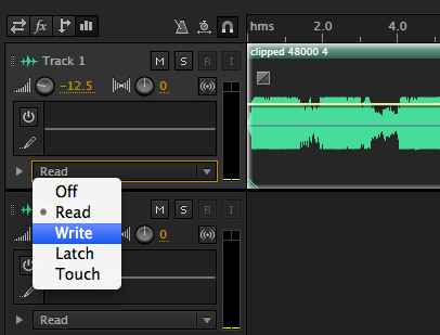 Write Mode in Adobe Audition