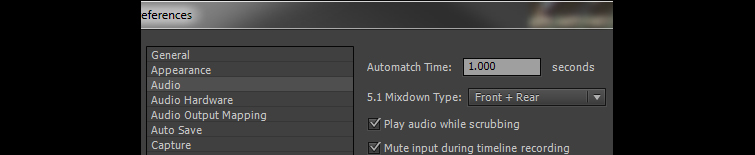 Using Premiere Pro's Audio Automation Modes - Automatch Settings
