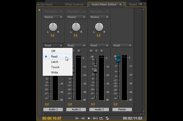 Using Premiere Pro's Audio Automation Modes - Automation Modes Premiere Pro
