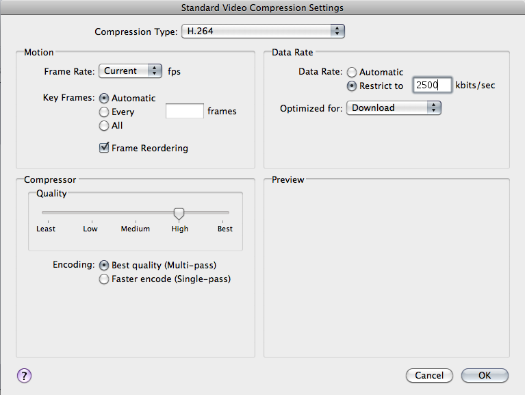 How to create apple compressor presets