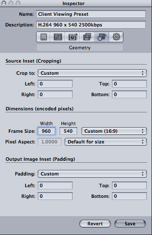 how to create custom presets in Apple compressor