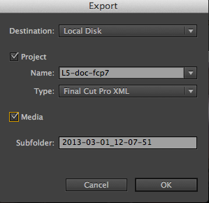 Export from Adobe Prelude