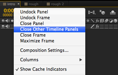 Close Other Timeline Panels