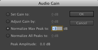 Premiere Pro audio gain