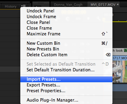 Import Presets