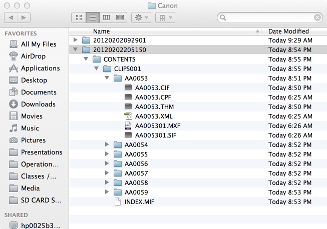 Correct c300 Card File Folder Structure