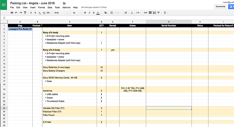 5 International Travel Tips for Filmmakers and Videographers - Spreadsheets