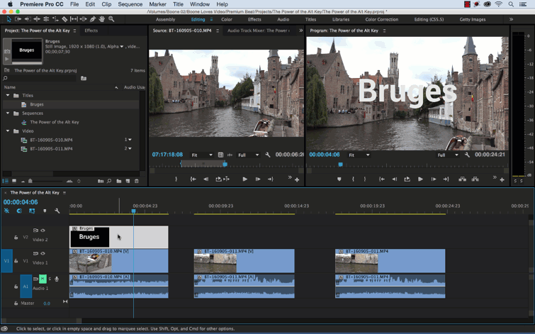 The Power of the Alt Key in Premiere Pro: Create