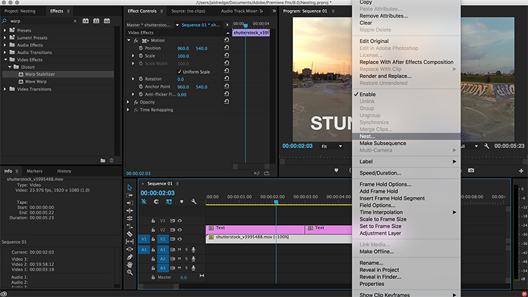 A Quick Guide to Nesting in Premiere Pro - Nest clips together
