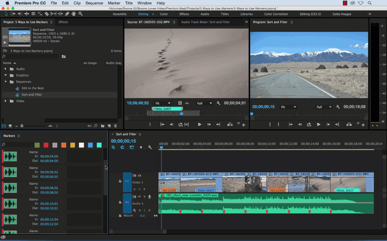 Video Tutorial: 5 Ways to Use Markers in Premiere Pro - Sort and Filter