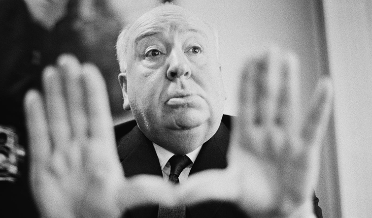 Closeup of Alfred Hitchcock