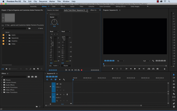 5 Tips to Organize and Customize Premiere Pro: Custom Workplace