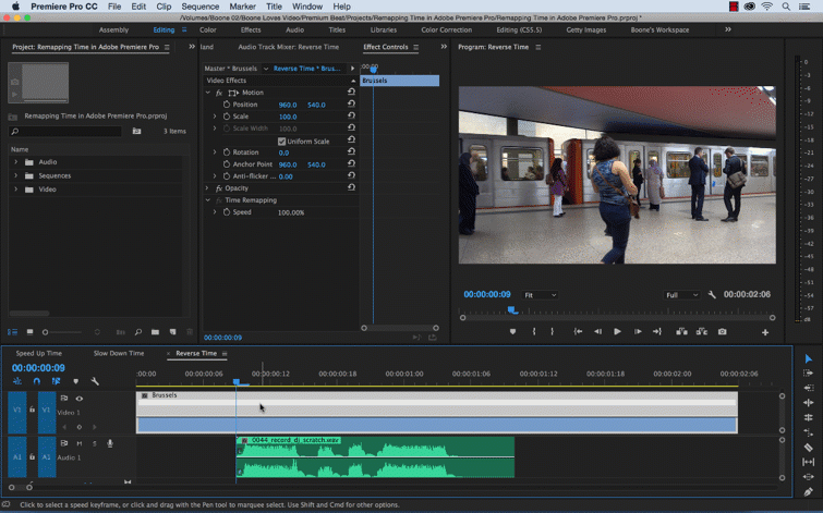 Video Tutorial: Time Remapping in Premiere Pro - Reverse Time