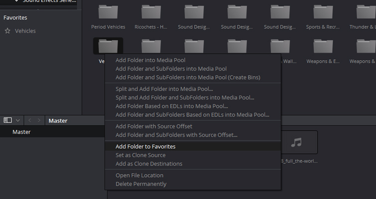Speed Up Your Editing In Resolve With These Quick Tips — Favorites Folder