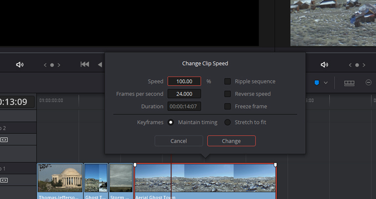 Speed Change Techniques In Resolve 12.5 — Pop-up