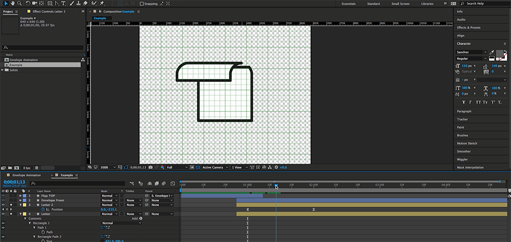 How to Create an Animated Envelope in After Effects — Step 7
