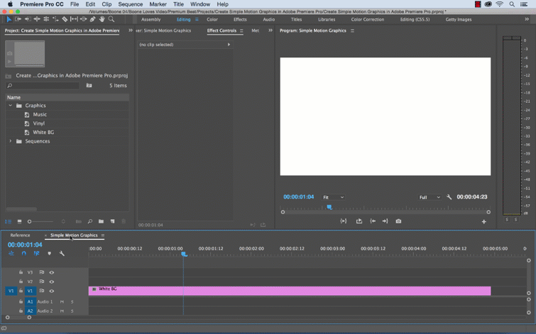 Create Simple Motion Graphics in Adobe Premiere Pro — Step One