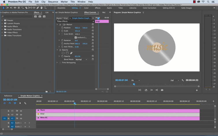 Create Simple Motion Graphics in Adobe Premiere Pro — Step Two