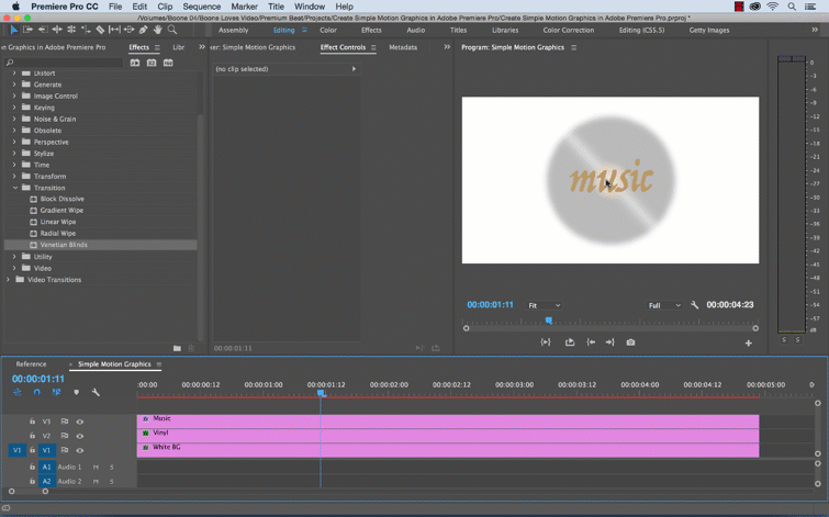 Create Simple Motion Graphics in Adobe Premiere Pro — Step Three
