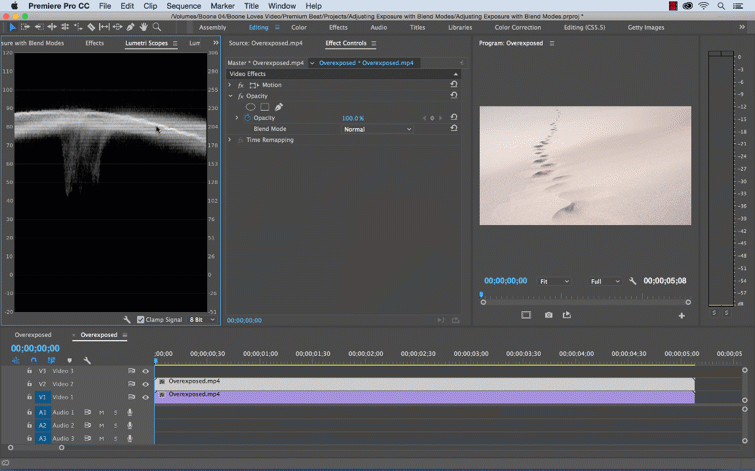 Adjusting Exposure with Blend Modes in Premiere Pro — Darken