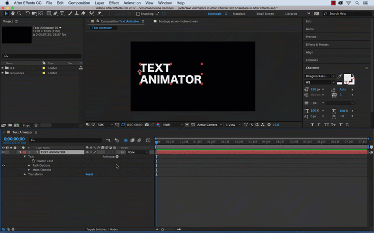 Animating Text in After Effects — Step 1