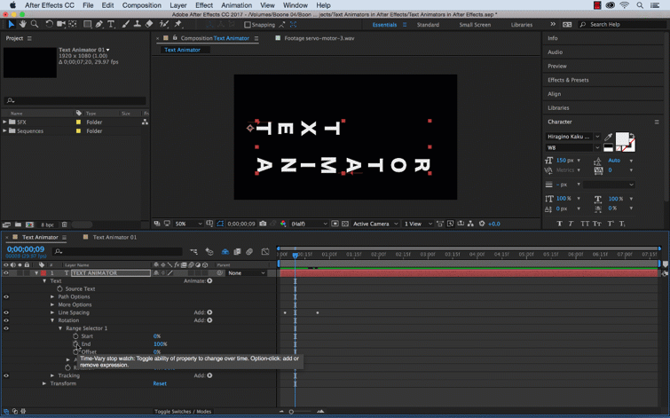 Animating Text in After Effects — Step 2