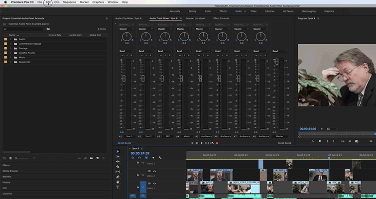 Editing Audio with the Essential Sound Panel in Adobe Premiere Pro — Save Settings