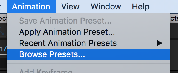 How to Apply Animation Presets in Adobe After Effects — Browse Animation Preset