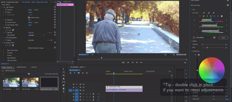 How to Change the Seasons in Premiere Pro — Color Wheel