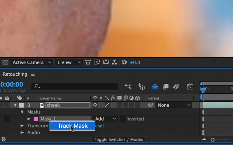 How to Quickly Retouch Skin in Adobe After Effects — Track Mask