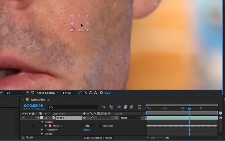 How to Quickly Retouch Skin in Adobe After Effects — Move Layer