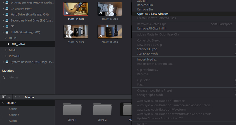 What You Need to Know About Resolve 14's Latest Media Page — Bin Popout