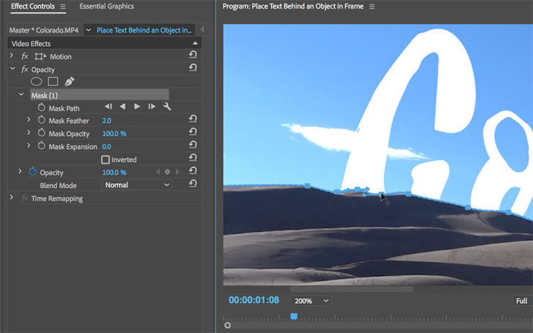 How to Layer Text Behind Objects in Adobe Premiere Pro — Fine-Tuning