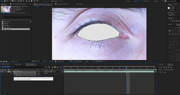 How To Create a Blinking Eye Transition in After Effects — Create Mask