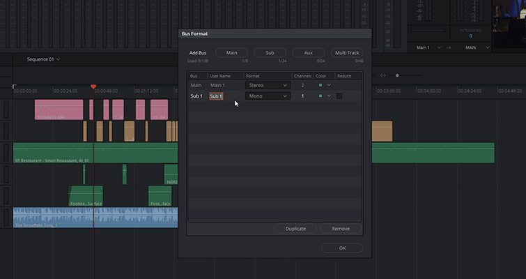 Learn How To Create A Sub Mix In DaVinci Resolve 14 — Sound Options