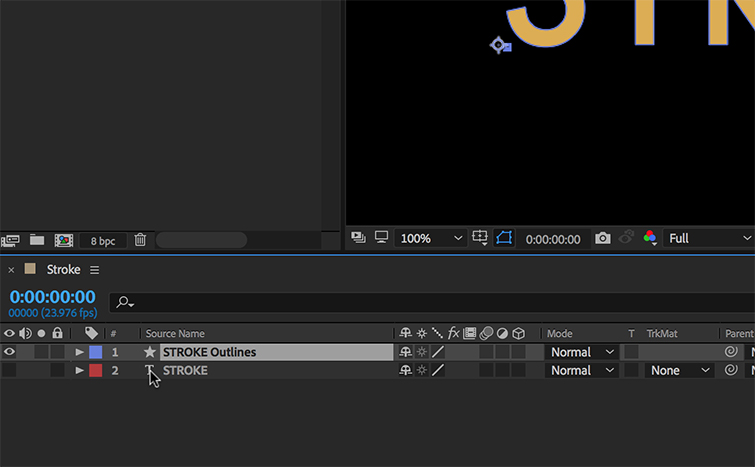 How to Animate a Text Stroke in Adobe After Effects — Convert to Shapes