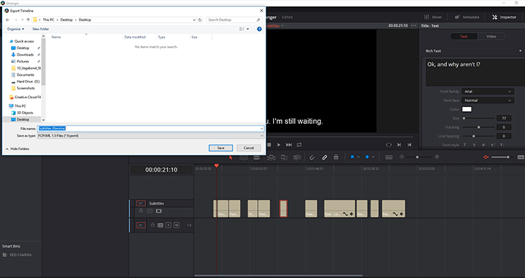 The Lowdown on Working With Subtitles In DaVinci Resolve 14 — Exporting