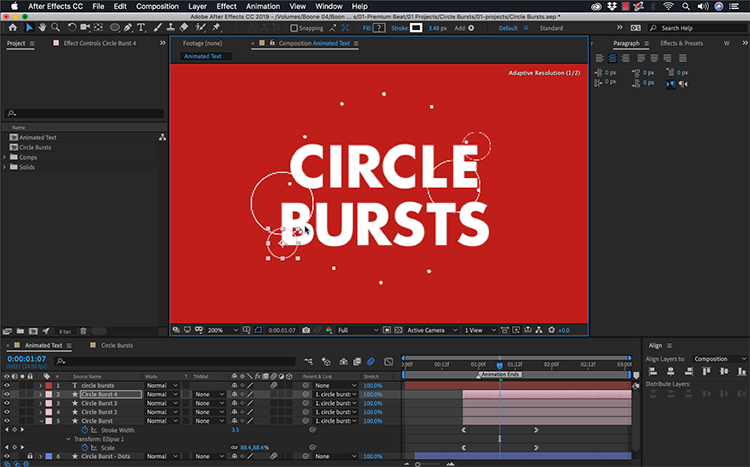 How to Create an Animated Circle Burst in Adobe After Effects — Incorporate Shape