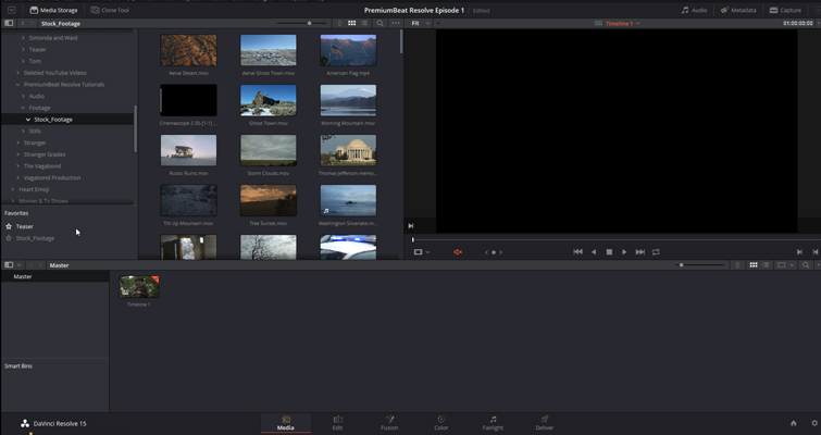 DaVinci Resolve 15 Video Crash Course — The Media Page — Import Folder