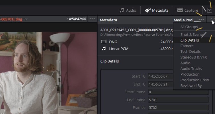DaVinci Resolve 15 Video Crash Course — The Media Page — Metadata DaVinci Resolve 15 Video Crash Course — The Media Page — Metadata