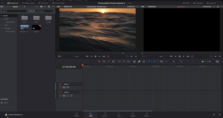 DaVinci Resolve 15 Video Crash Course — The Edit Page — Edit Page Overview